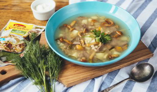 рассольник с маринованными опятами