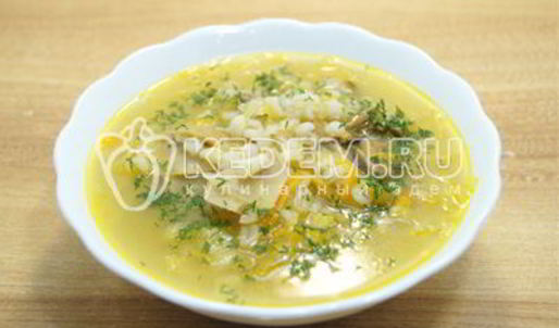 щи грибные с перловкой