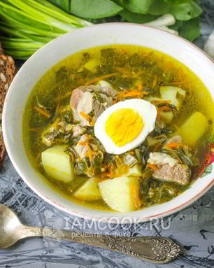 Щи из щавеля на мясном бульоне