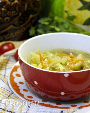 Щи с курицей и грибами