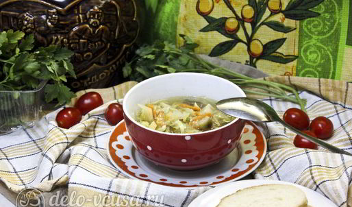 щи с курицей и грибами