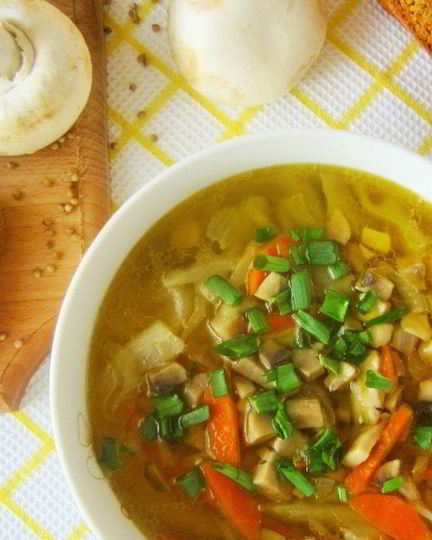 Рецепт свежих щей с грибами