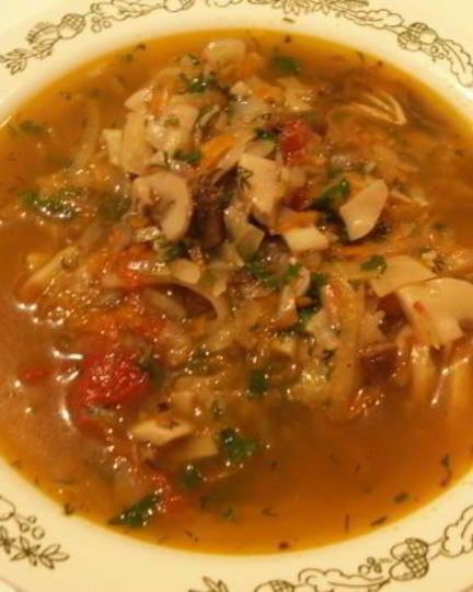 Рецепт постной солянки из свежей капусты