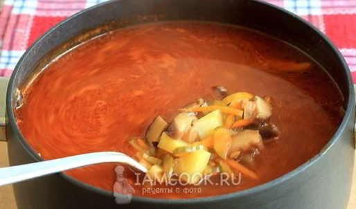 постная солянка с грибами