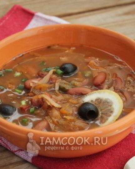 Рецепт солянки с фасолью