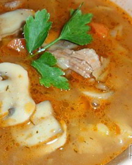 Рецепт супа-солянки с грибами и капустой