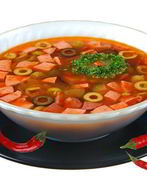 Суп солянка с колбасой