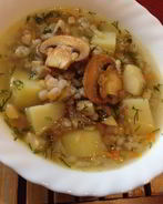 Суп грибной с перловкой