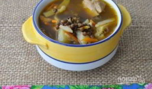 суп из черной чечевицы с индейкой