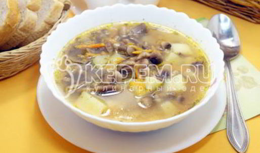 суп из замороженных грибов