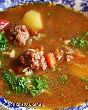 Суп Мастава с фрикадельками