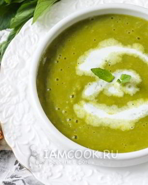 Гороховый суп-пюре со сливками и мятой