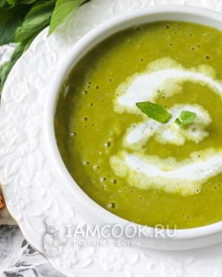 Рецепт горохового супа-пюре со сливками и мятой