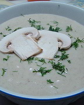 Картофельный суп-пюре с грибами шампиньонами