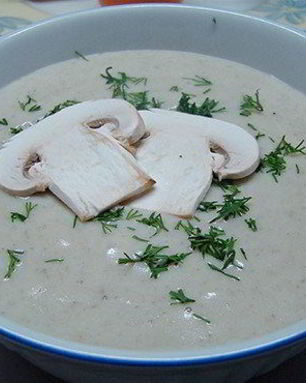 Картофельный суп-пюре с грибами шампиньонами