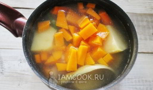 куриный суп-пюре с тыквой