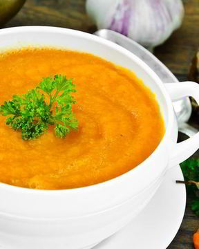 Морковный суп-пюре с карри и имбирем