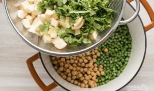 суп-пюре из горошка и нута