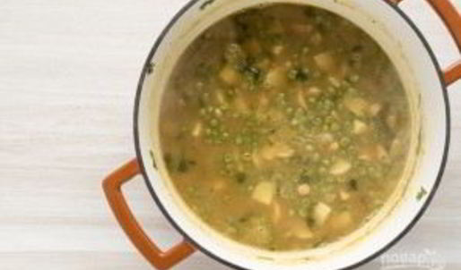 суп-пюре из горошка и нута