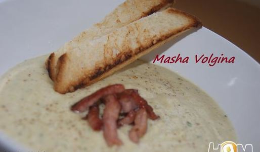 суп-пюре из кабачка с копченостями нежный