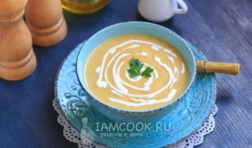 суп-пюре из кабачков с плавленным сыром