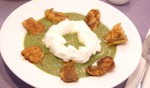 суп-пюре из стручковой фасоли с рыбой