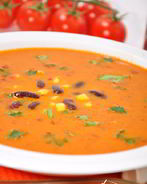 Суп-пюре с консервированной фасолью и томатами