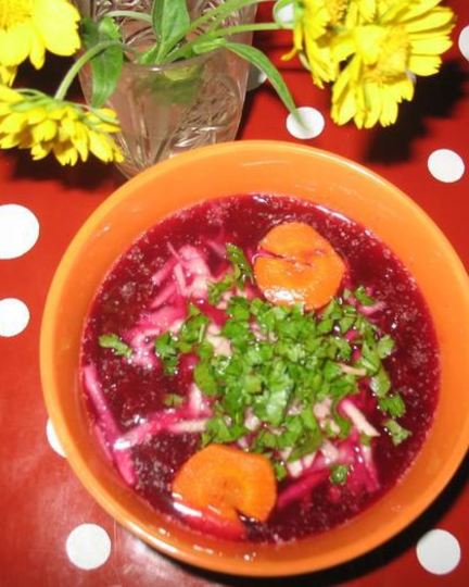 Рецепт свекольного супа-пюре на курином бульоне