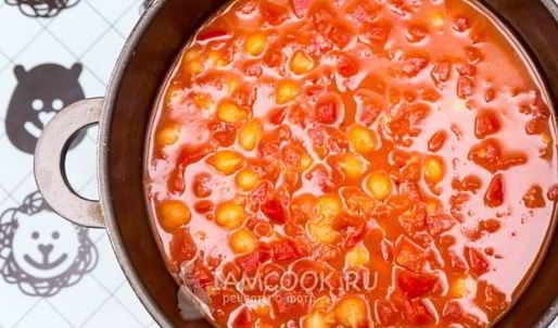 томатный суп-пюре с нутом