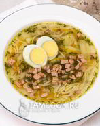 Суп с колбасой и вермишелью