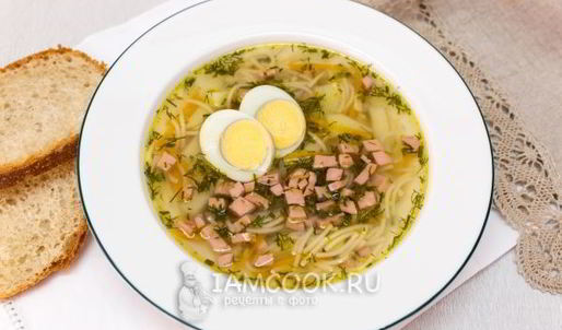 суп с колбасой и вермишелью