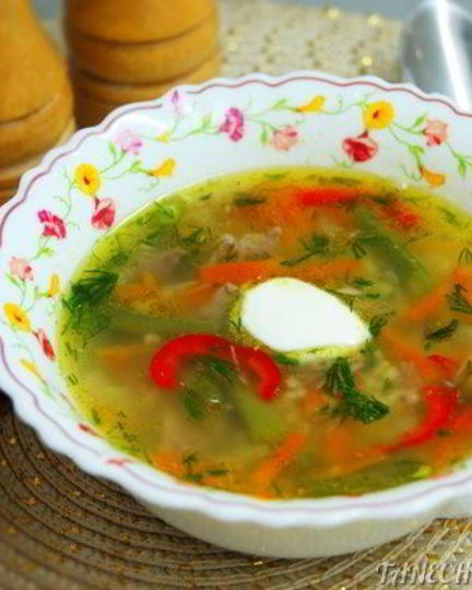 Рецепт супа с пшеном и зеленой фасолью