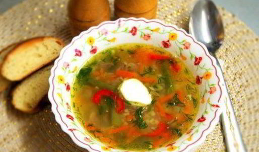 суп с пшеном и зеленой фасолью