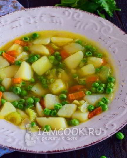 Рецепт суп с замороженным зеленым горошком