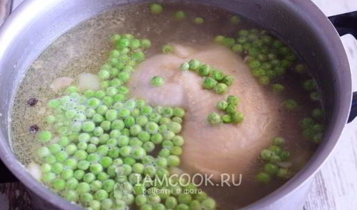 суп с замороженным зеленым горошком