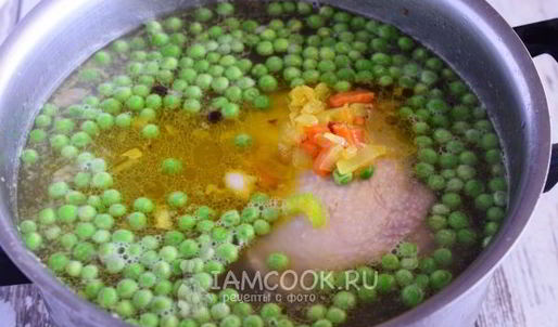 суп с замороженным зеленым горошком