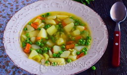 суп с замороженным зеленым горошком
