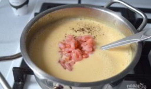 сырный крем-суп с креветками