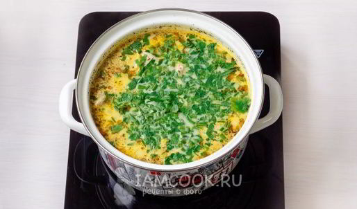 сырный суп из плавленного сыра с курицей