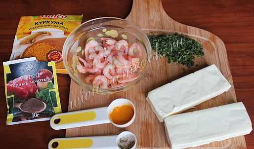 сырный суп пюре с креветками