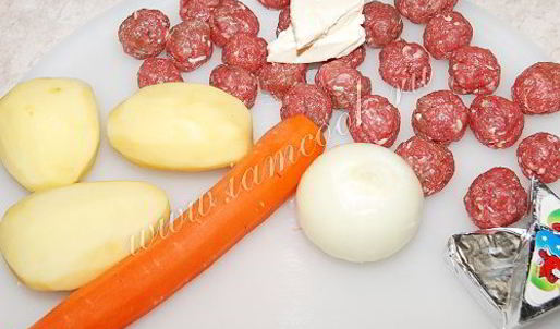 сырный суп с фрикадельками