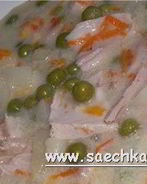 Сырный суп с горошком и кукурузой