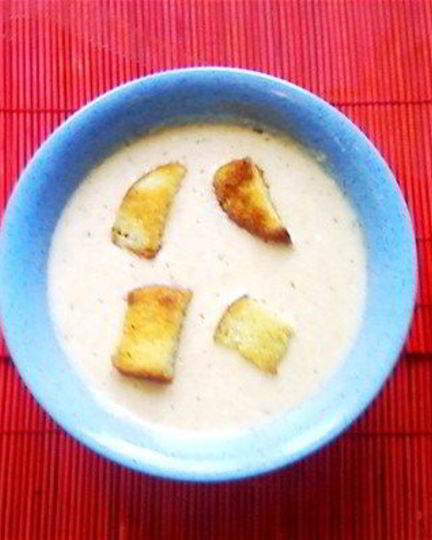 Рецепт сырного супа с гренками