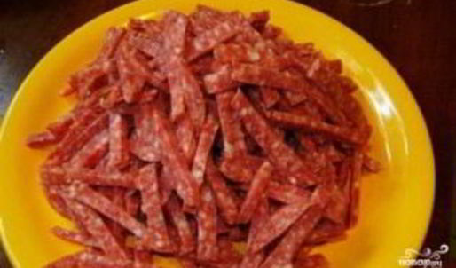 сырный суп с колбасой