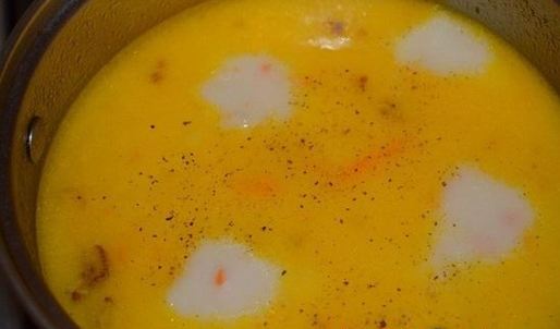 сырный суп с копченой курицей