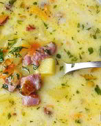 Сырный суп с копченостями