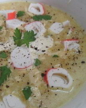Сырный суп с крабовыми палочками