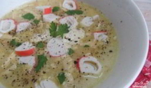 сырный суп с крабовыми палочками
