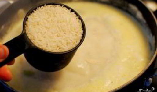 сырный суп с курицей и рисом