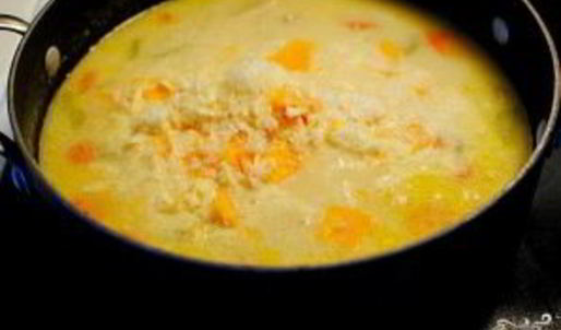 сырный суп с курицей и рисом